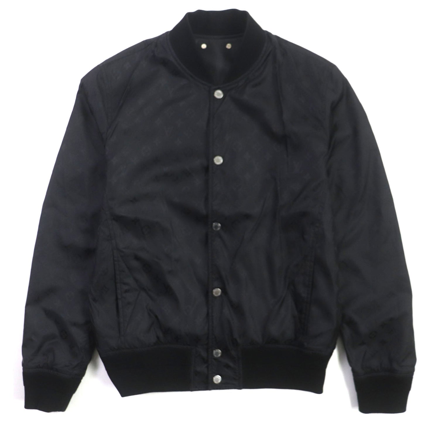 LOUIS VUITTON Bomber jacket HIL47WTKV Sheep leather black Monogram 46