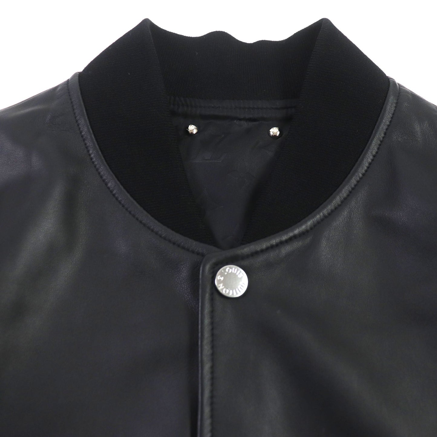 LOUIS VUITTON Bomber jacket HIL47WTKV Sheep leather black Monogram 46