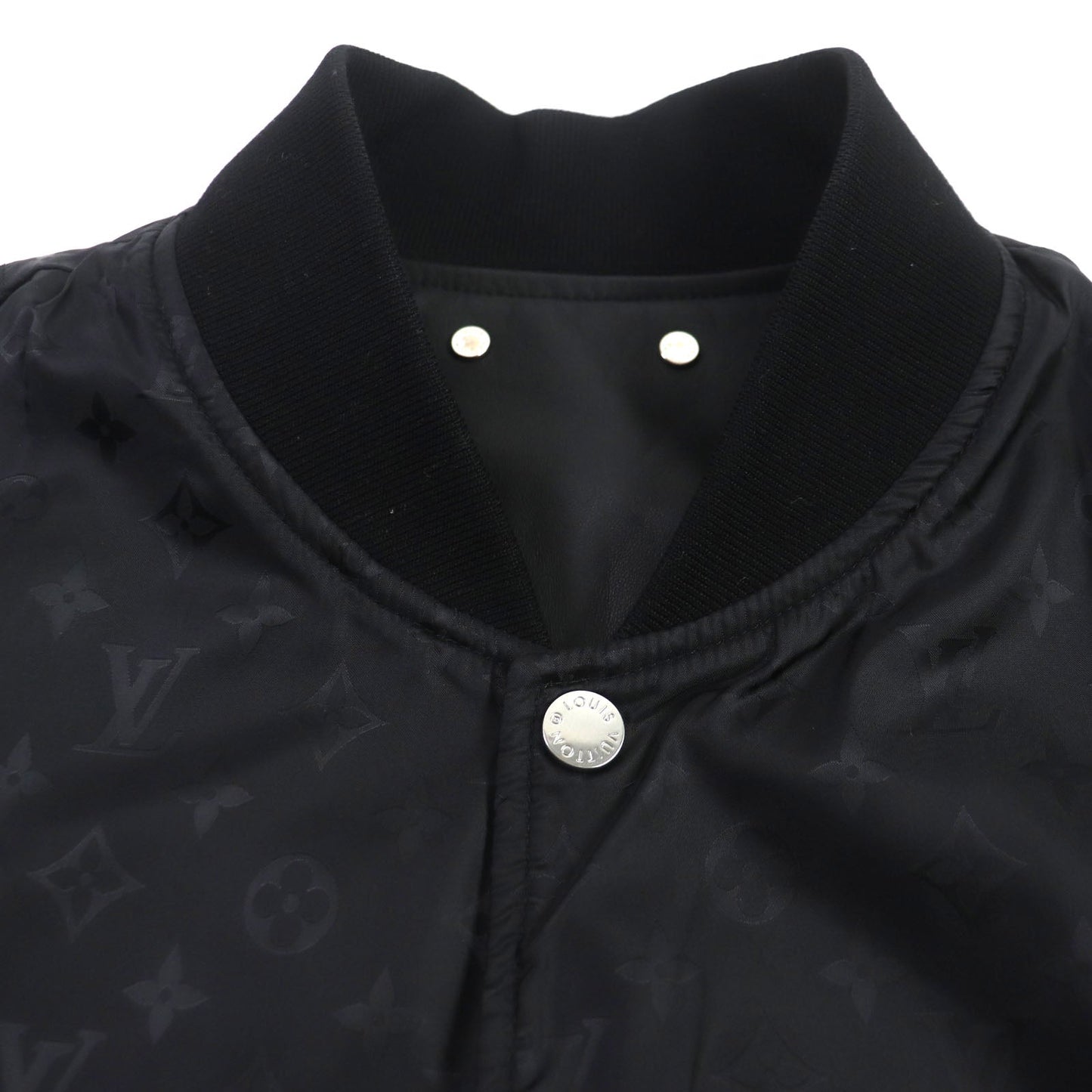 LOUIS VUITTON Bomber jacket HIL47WTKV Sheep leather black Monogram 46