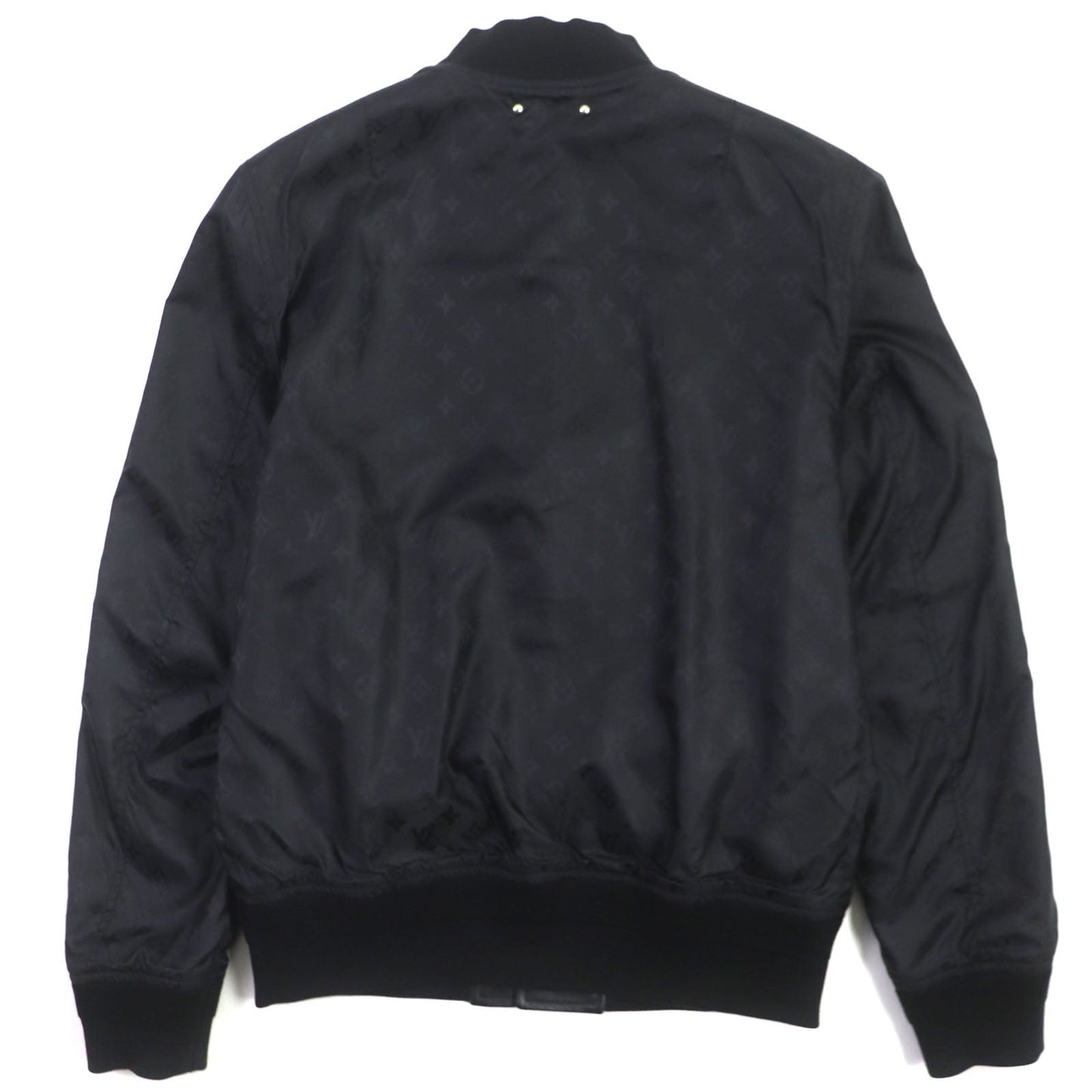 LOUIS VUITTON Bomber jacket HIL47WTKV Sheep leather black Monogram 46
