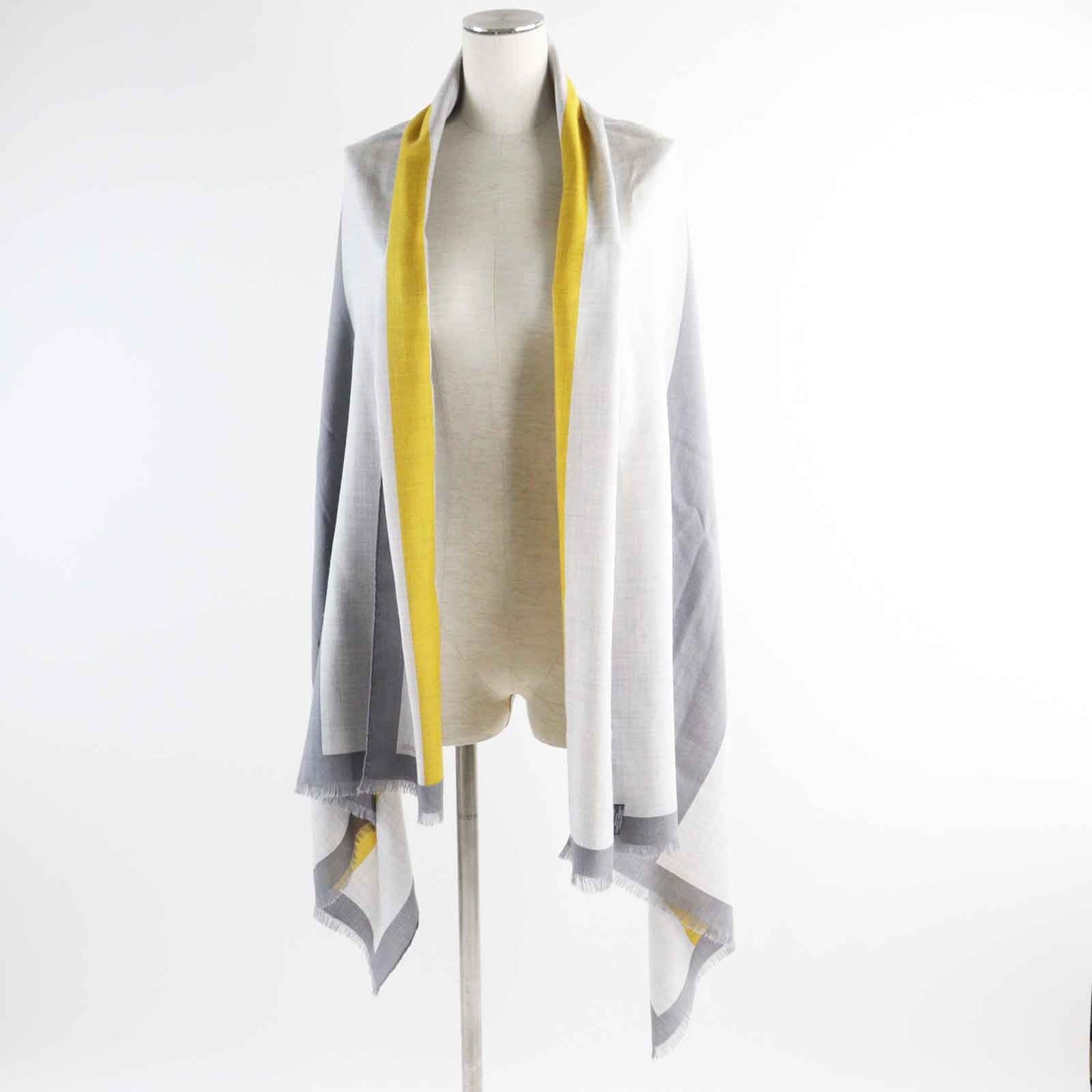 HERMES Stall cashmere Gray yellow