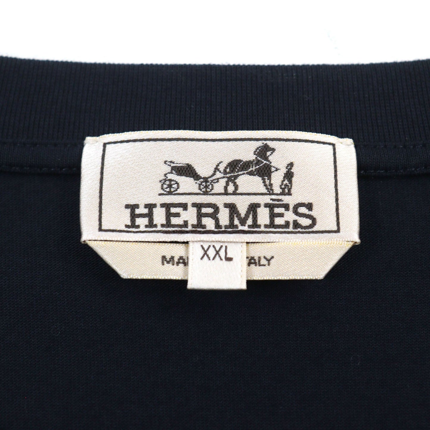 HERMES Short sleeve T-shirt cotton Navy type Poulp Watch XXL