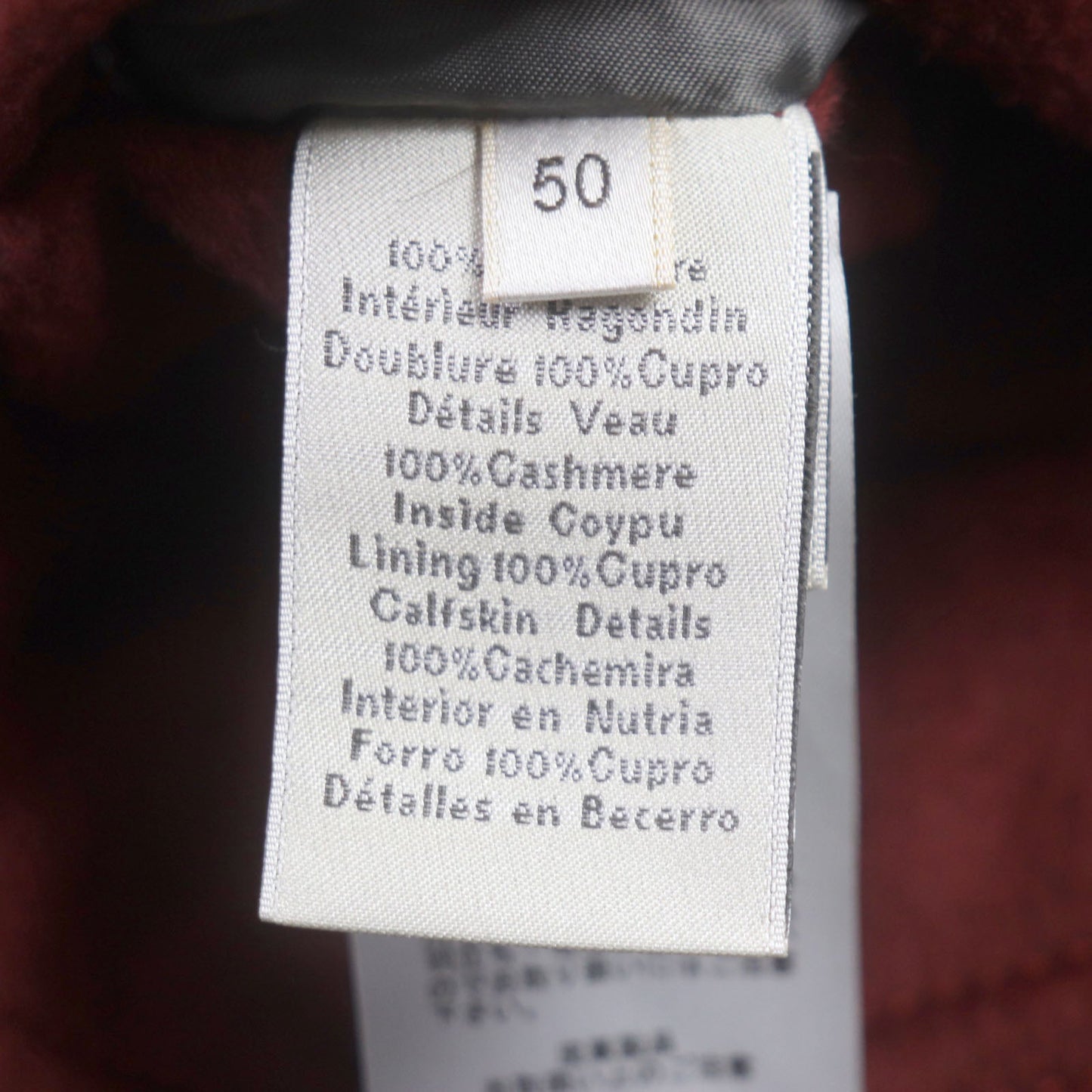 HERMES Jacket cashmere Bordeaux 50