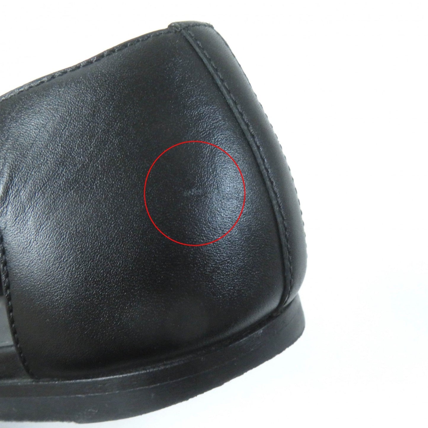 HERMES Sandals H241101Z leather black Indigo 37