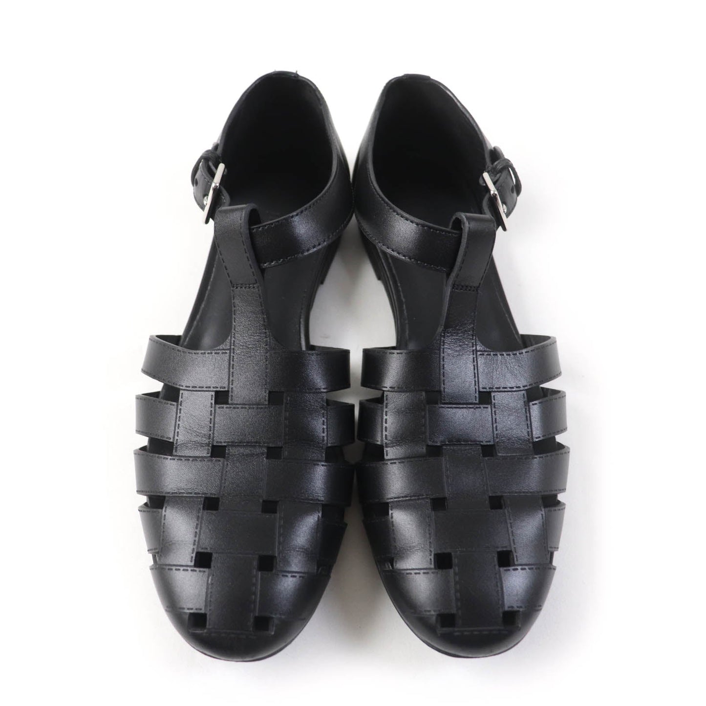 HERMES Sandals H241101Z leather black Indigo 37