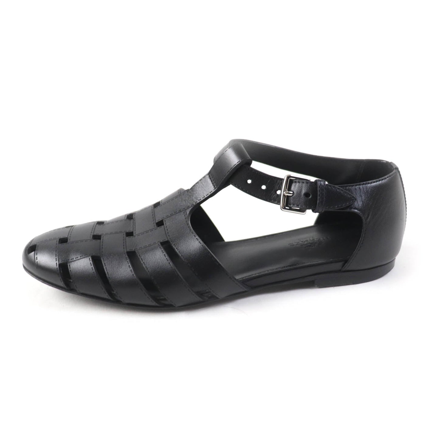 HERMES Sandals H241101Z leather black Indigo 37