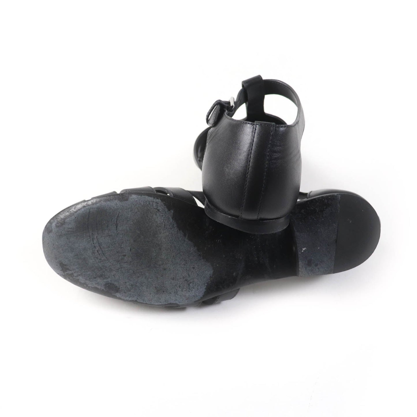 HERMES Sandals H241101Z leather black Indigo 37