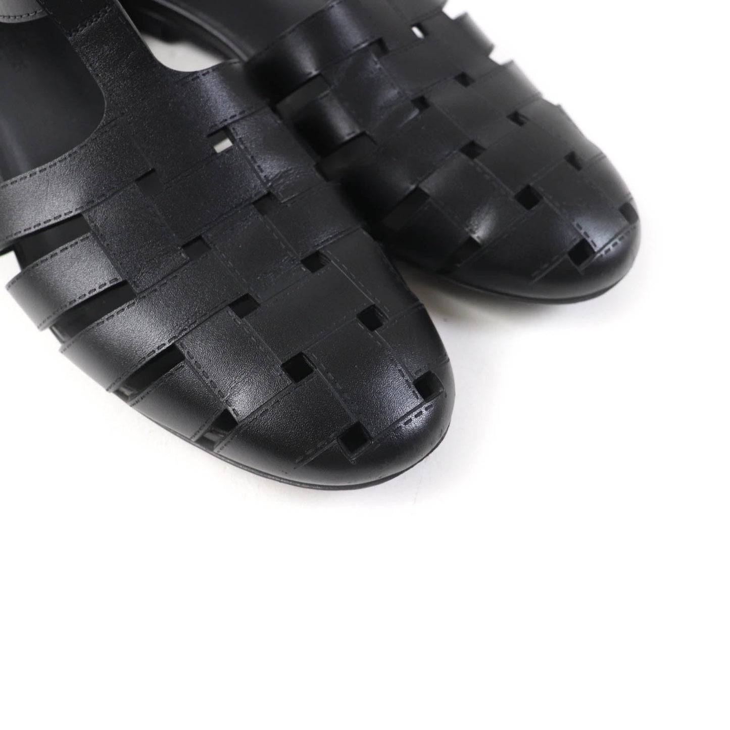 HERMES Sandals H241101Z leather black Indigo 37
