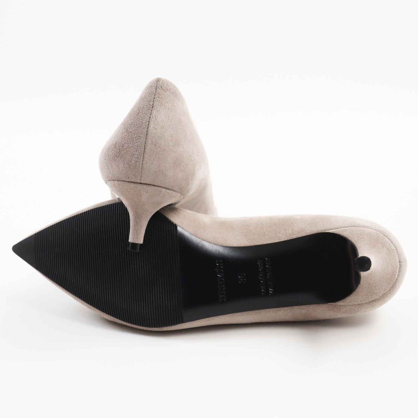 HERMES pumps BN202009Z Suede leather Greige type 36