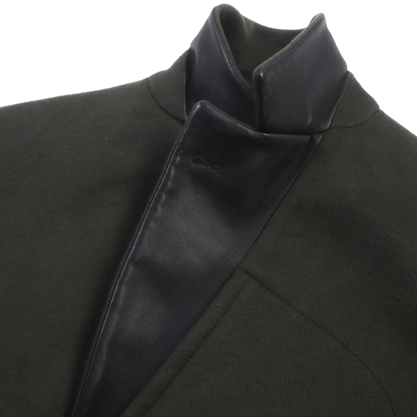 HERMES Chester coat cashmere Dark brown 48