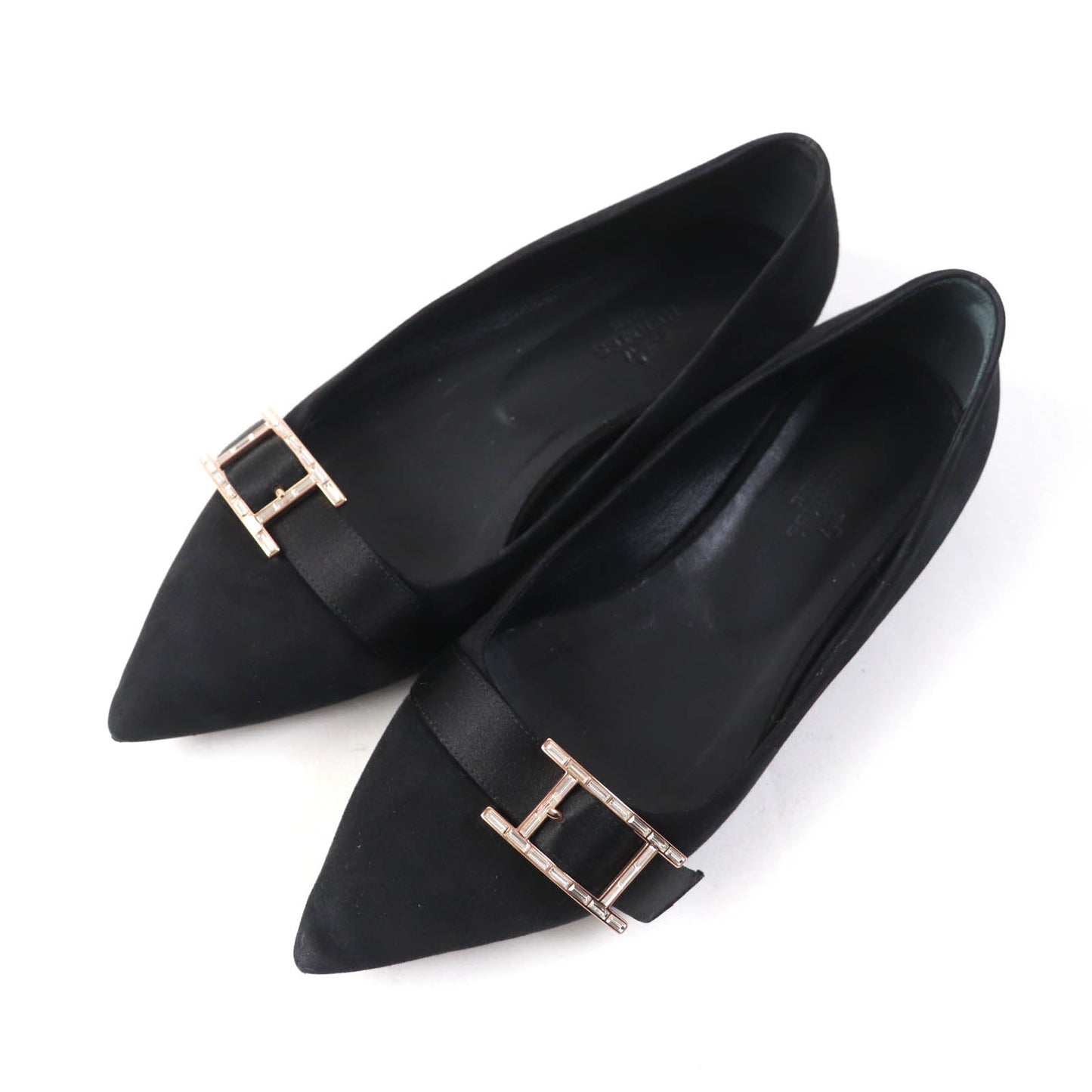 HERMES pumps 212136 Suede leather black 36