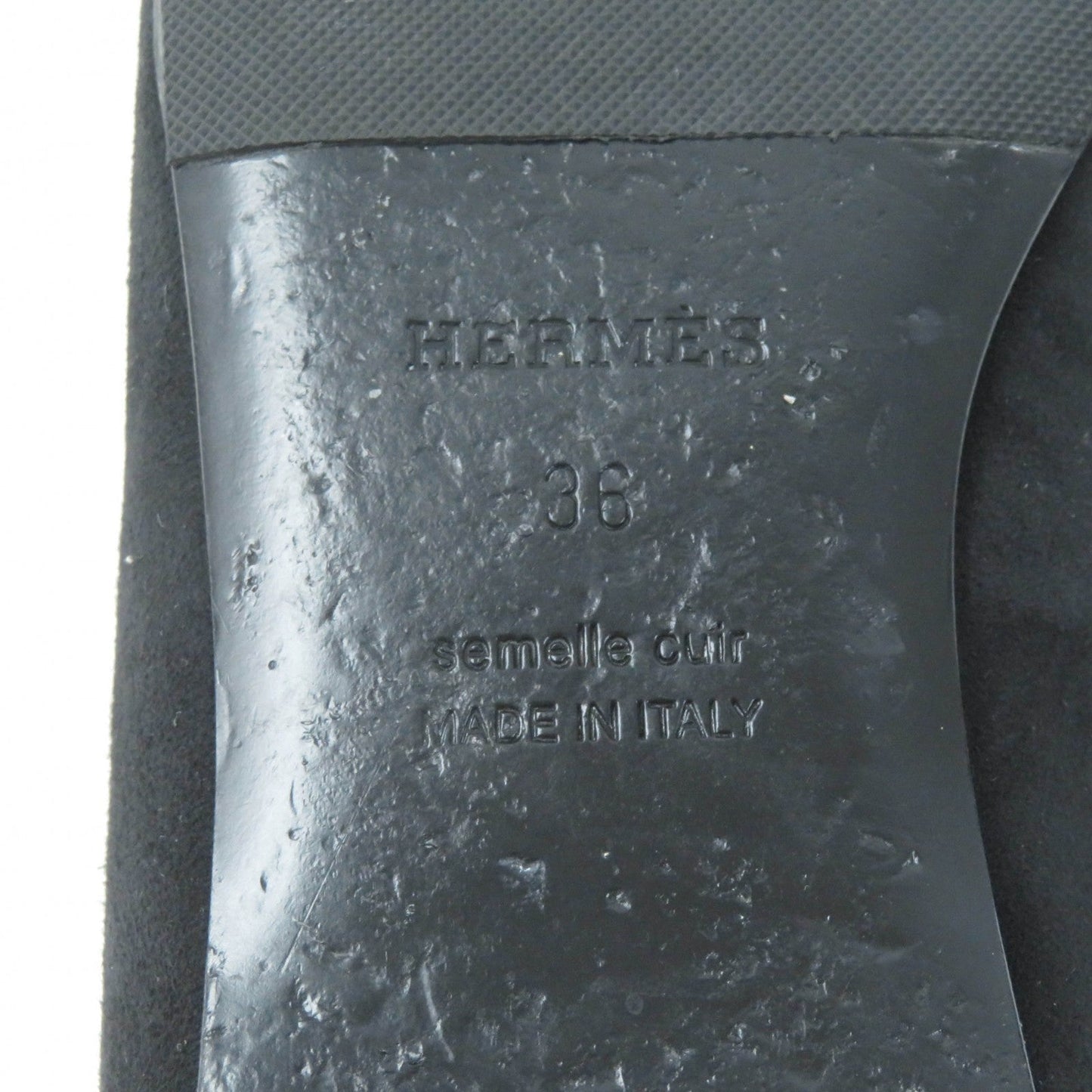 HERMES pumps 212136 Suede leather black 36
