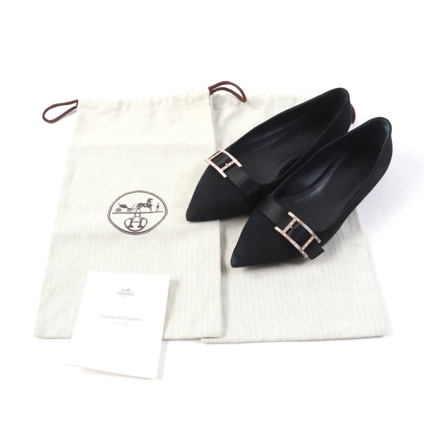 HERMES pumps 212136 Suede leather black 36