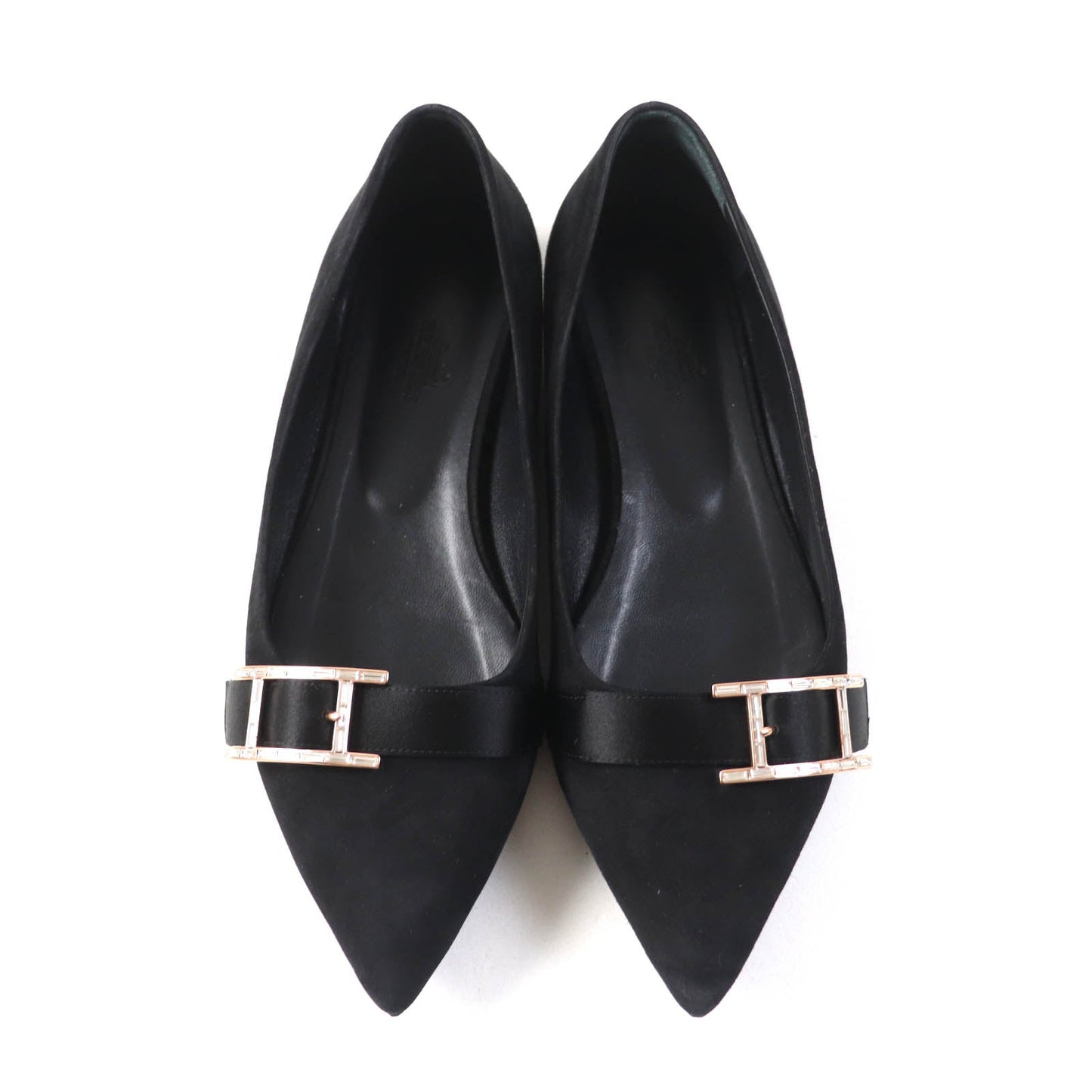 HERMES pumps 212136 Suede leather black 36