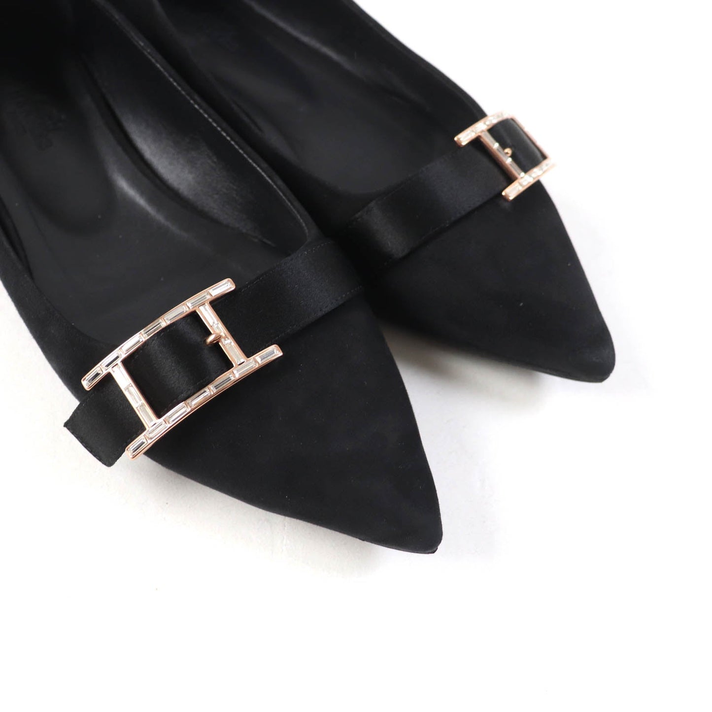 HERMES pumps 212136 Suede leather black 36