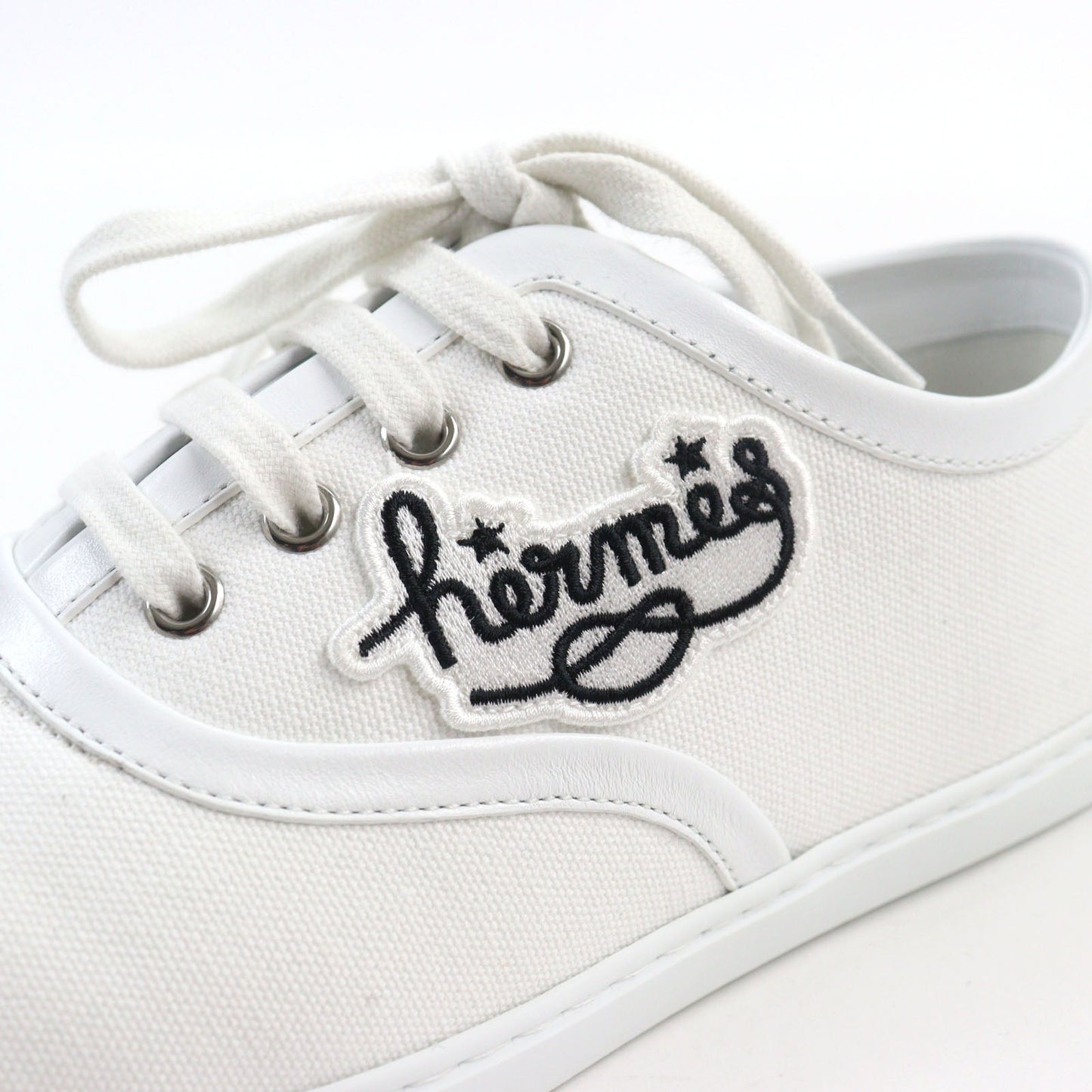 HERMES sneakers H241907ZH90410 canvas white Innocent 39.5