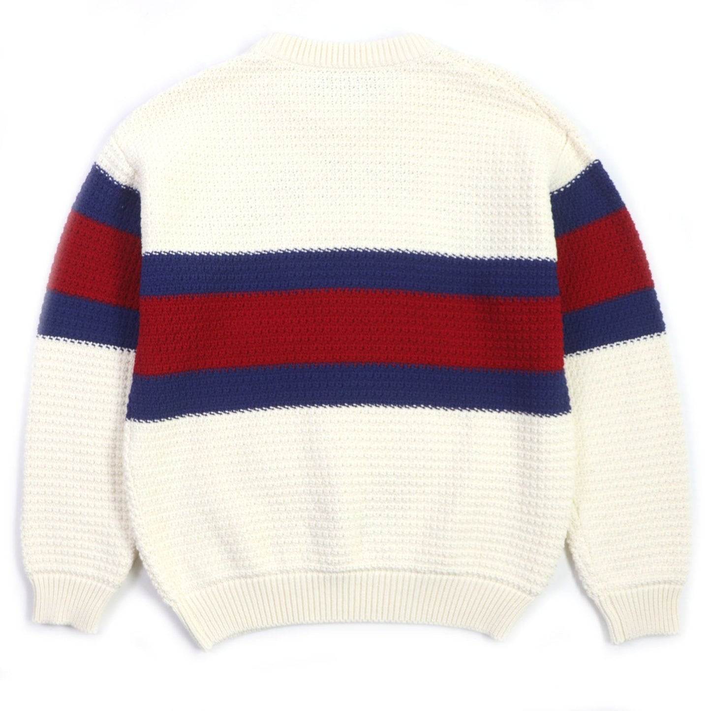 GUCCI sweater 741907 cotton Cream Blue Red SIL VOUS PLAIT XS