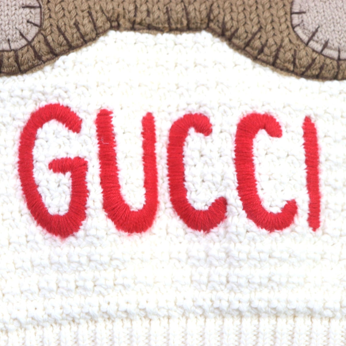 GUCCI sweater 741907 cotton Cream Blue Red SIL VOUS PLAIT XS