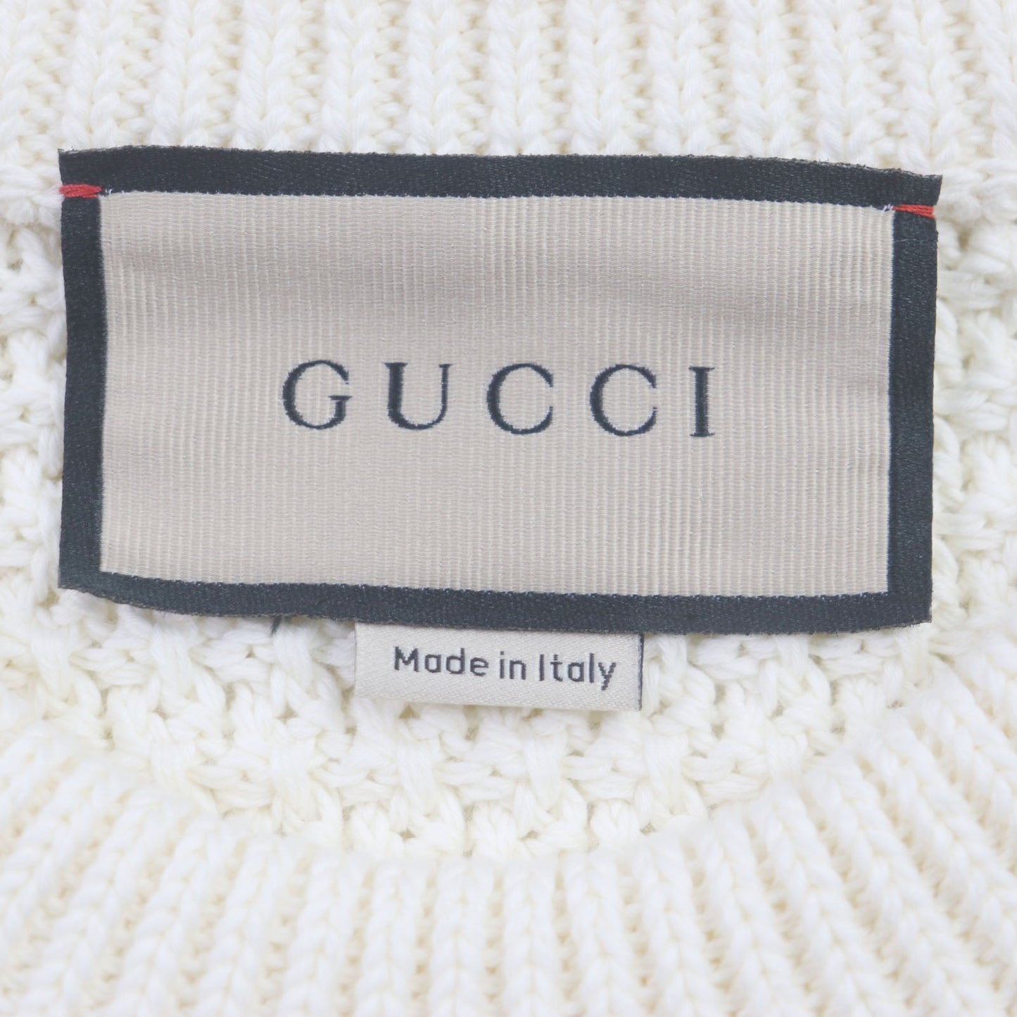 GUCCI sweater 741907 cotton Cream Blue Red SIL VOUS PLAIT XS