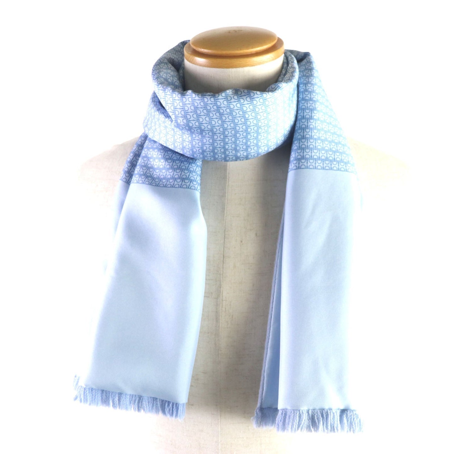 HERMES Scarf silk Light blue