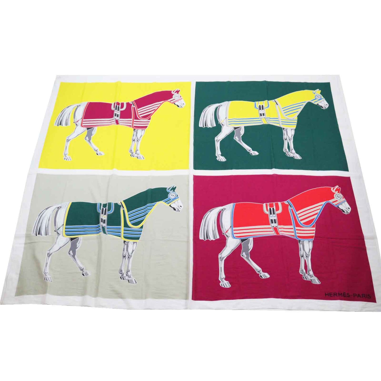 HERMES scarf cotton Multi With horse clothes