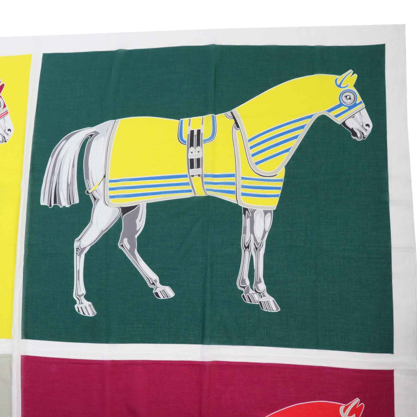 HERMES scarf cotton Multi With horse clothes