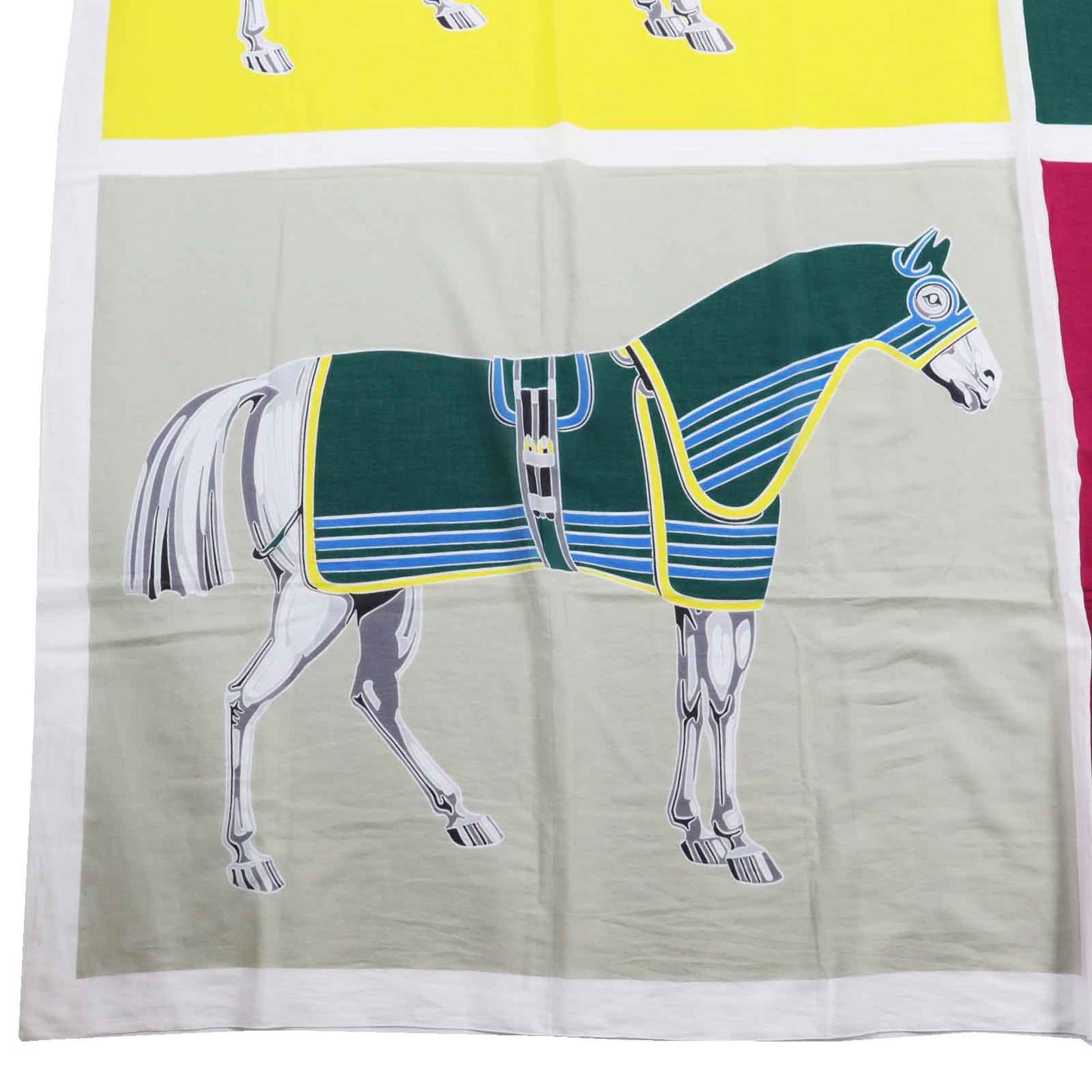 HERMES scarf cotton Multi With horse clothes