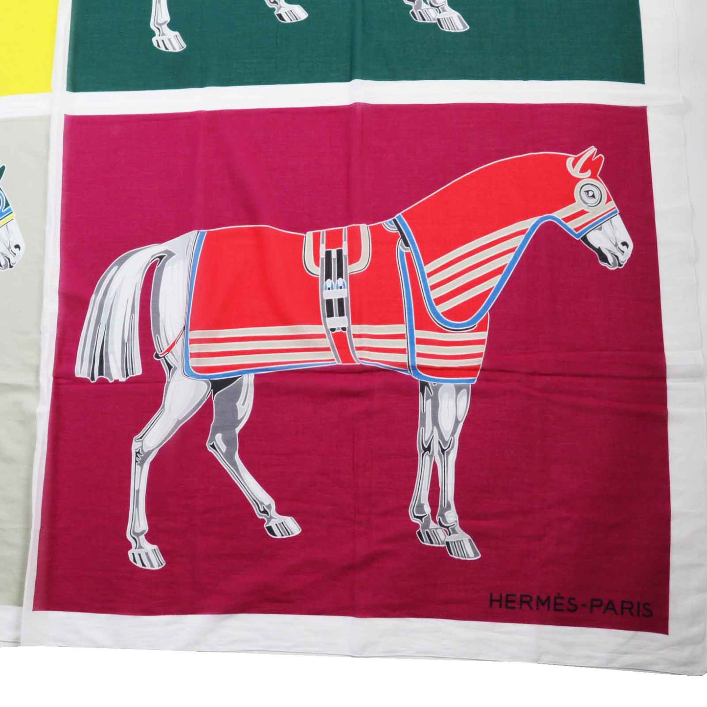 HERMES scarf cotton Multi With horse clothes