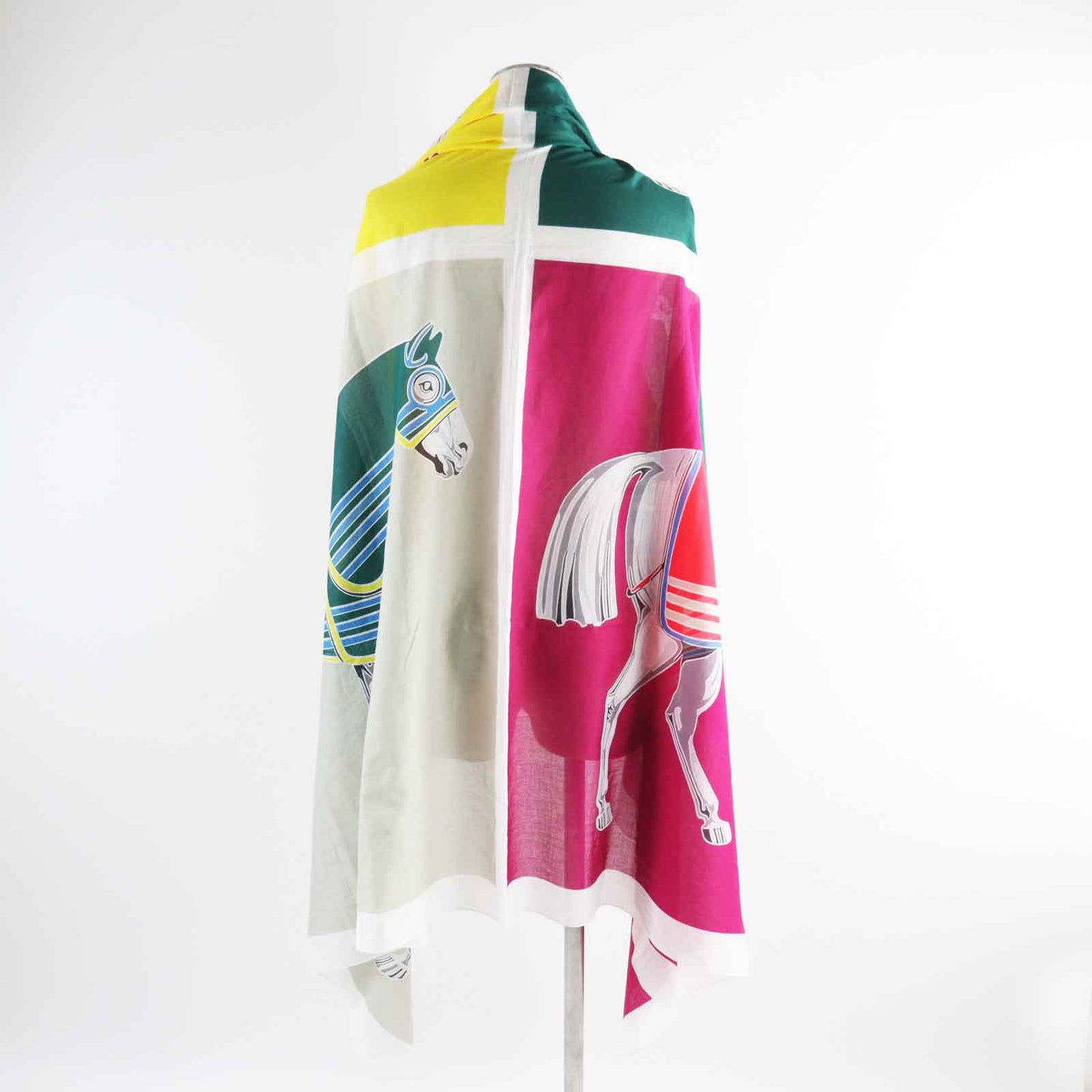 HERMES scarf cotton Multi With horse clothes