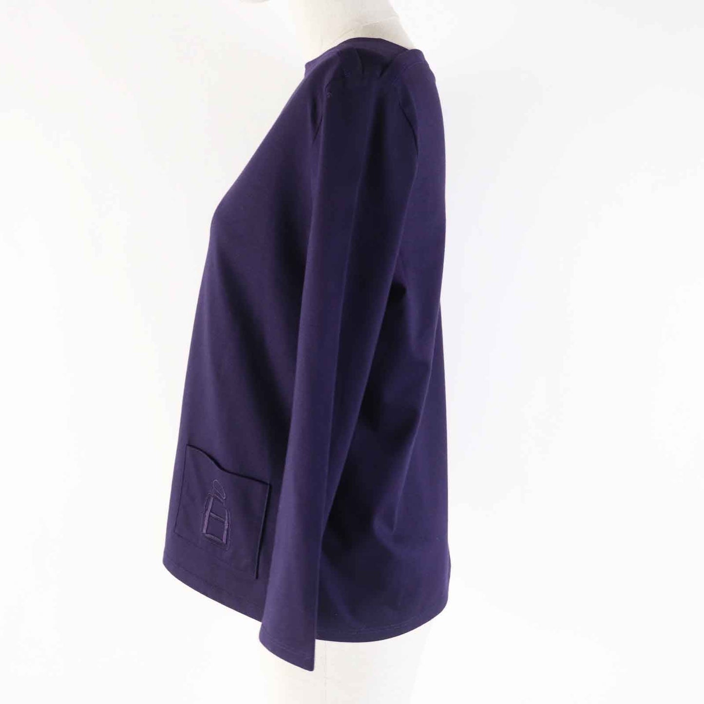 HERMES Long-sleeved T-shirt cotton purple 34