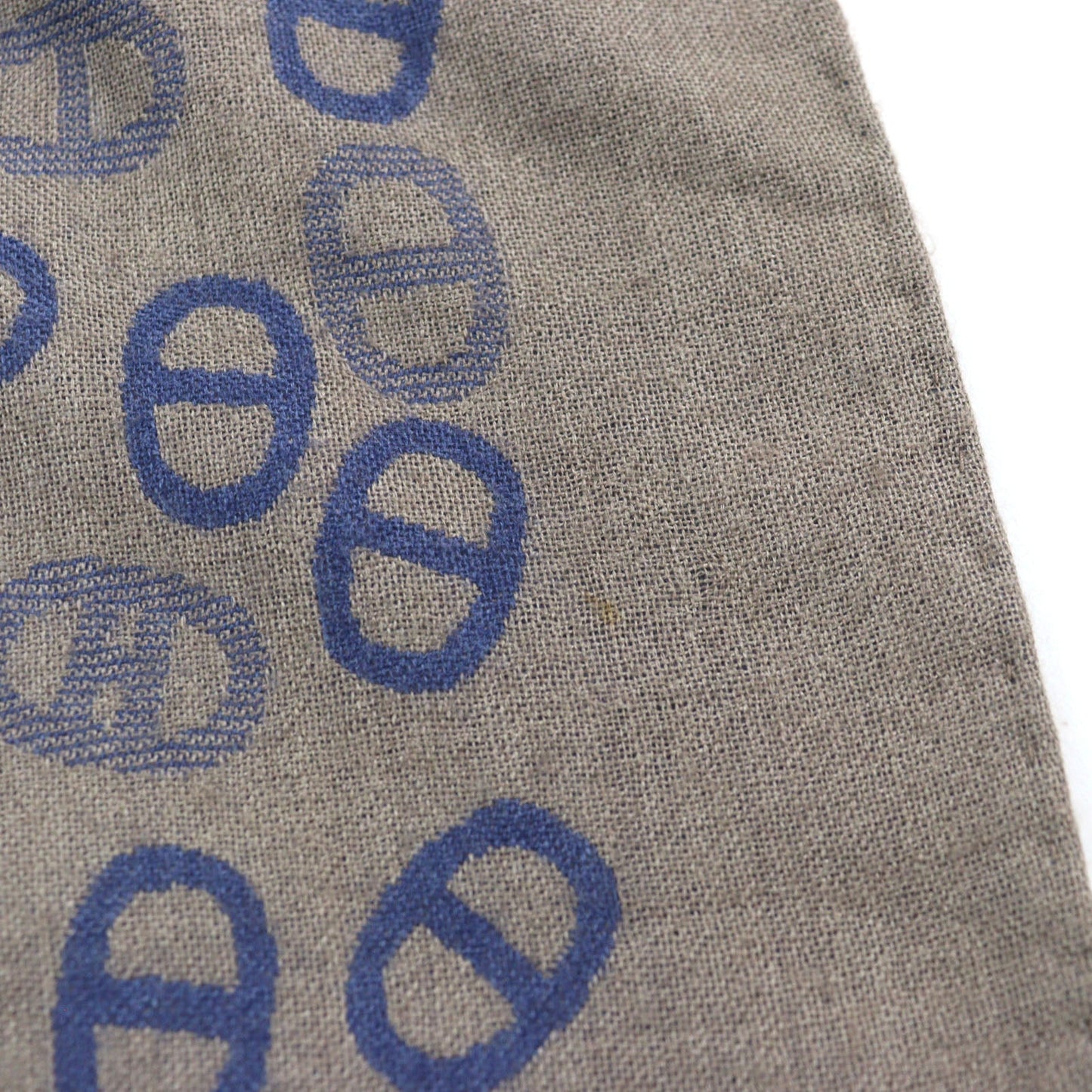 HERMES Scarf Main: 70% cashmere, Main: 30% silk Blue Light Brown mens Used