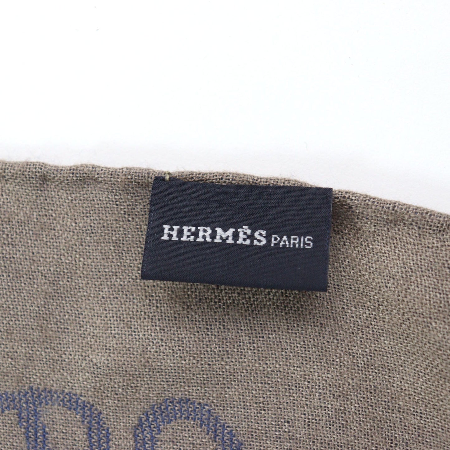 HERMES Scarf Main: 70% cashmere, Main: 30% silk Blue Light Brown mens Used