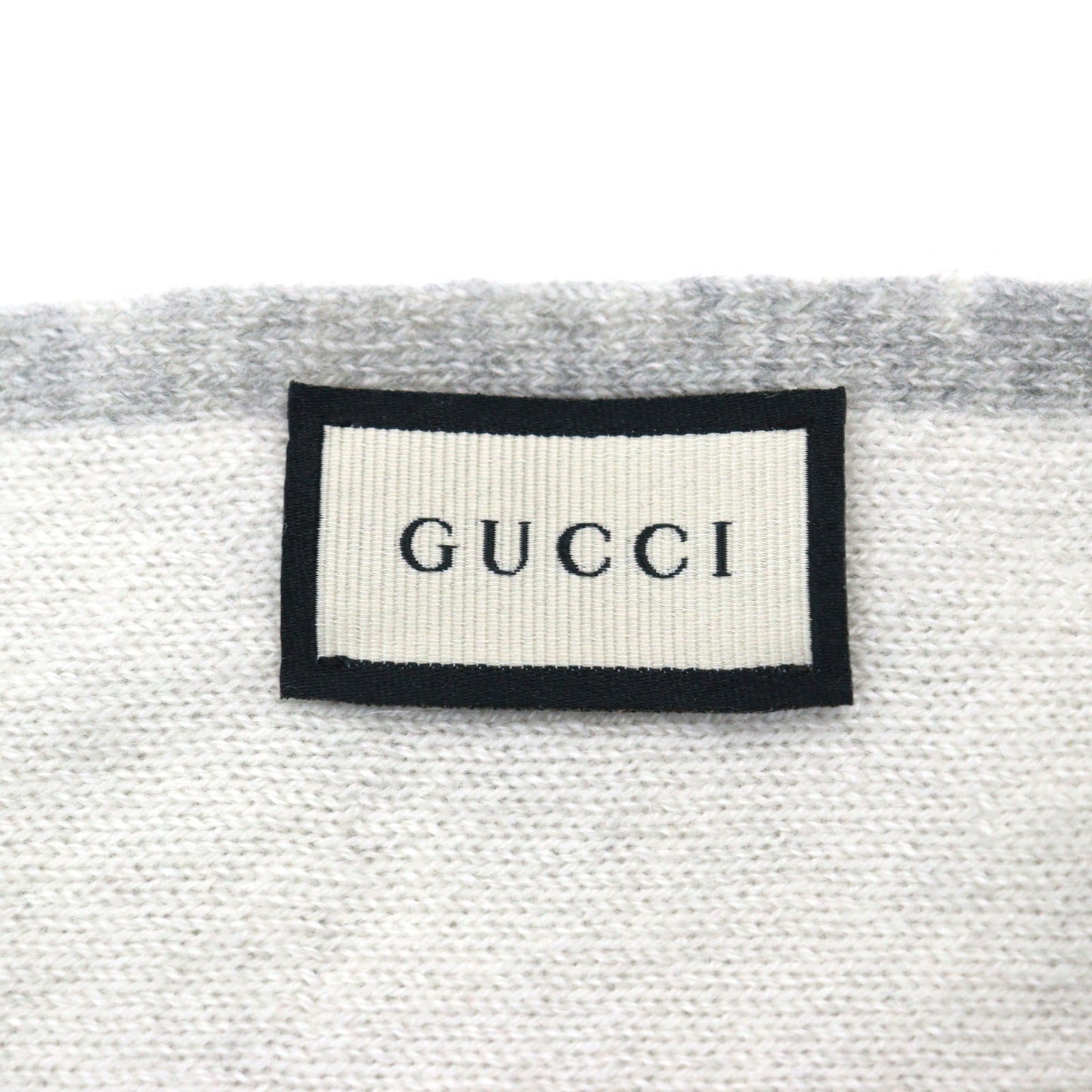 GUCCI Scarf 548247 cashmere Gray white