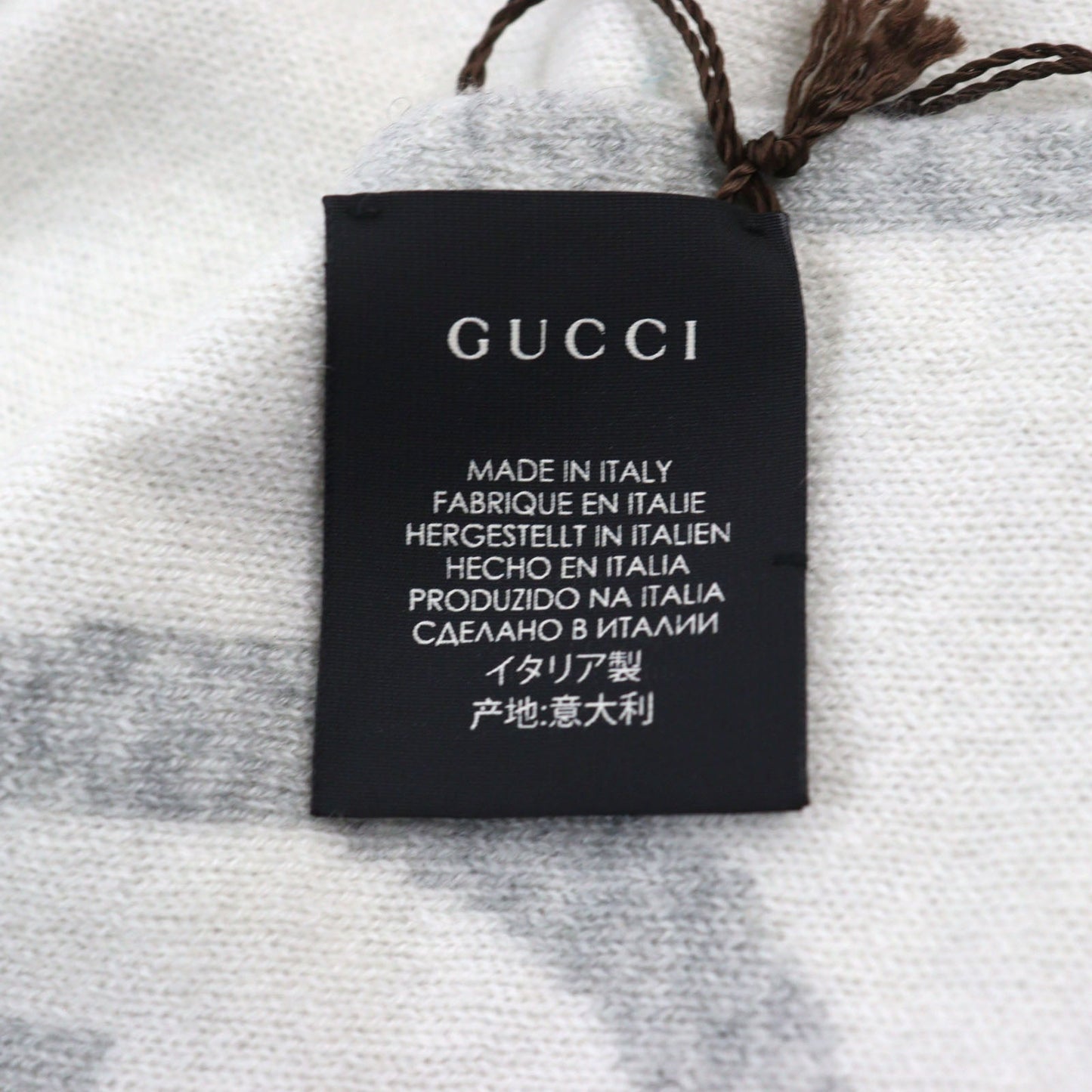 GUCCI Scarf 548247 cashmere Gray white