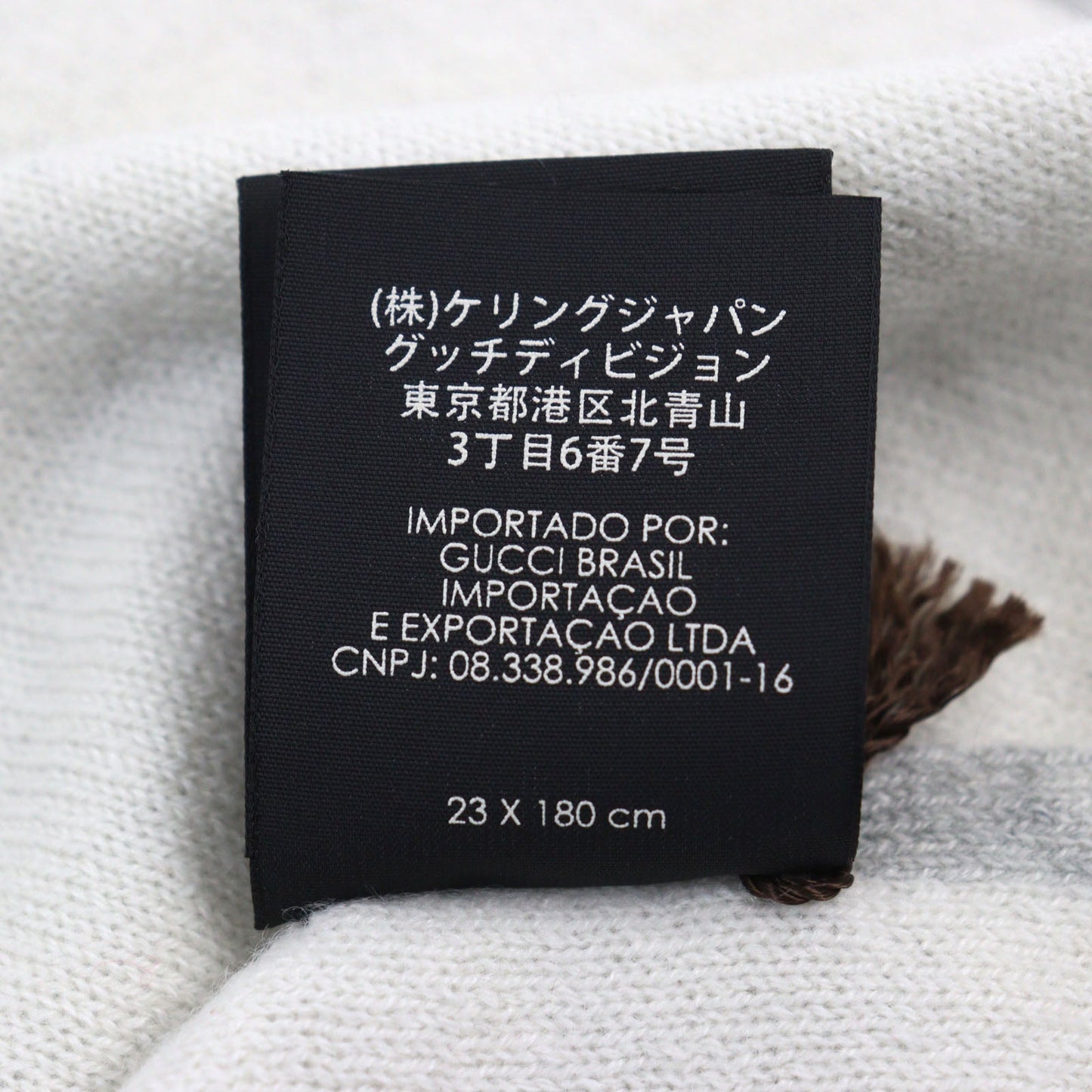 GUCCI Scarf 548247 cashmere Gray white