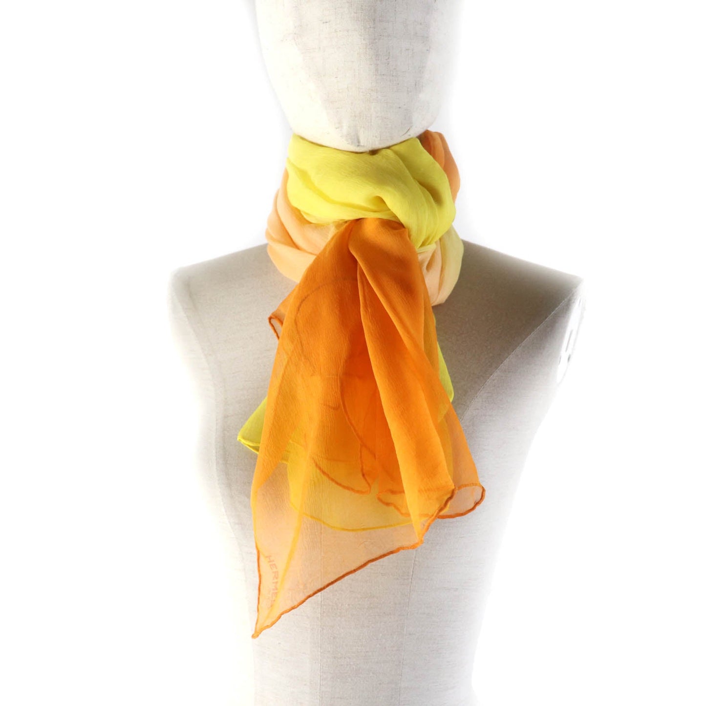 HERMES Stall silk Yellow orange