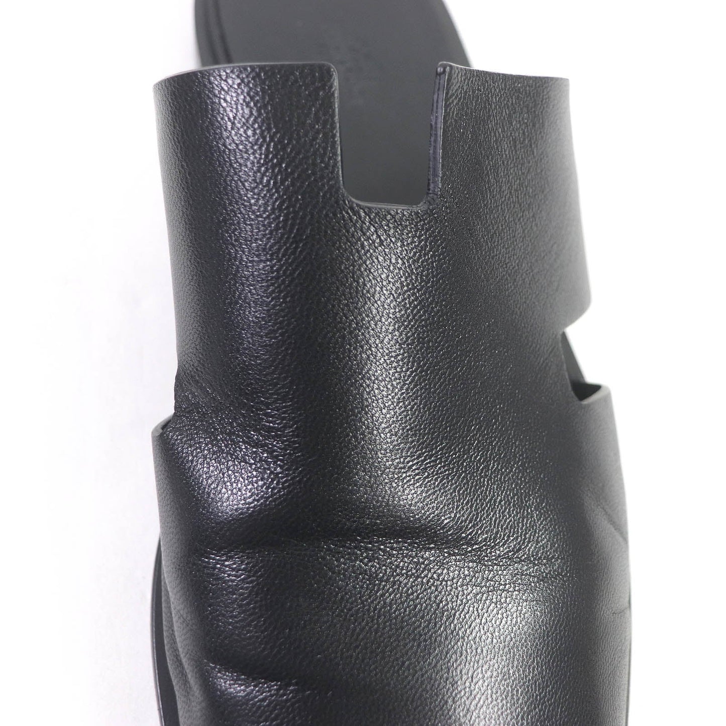 HERMES Sandals leather black 43