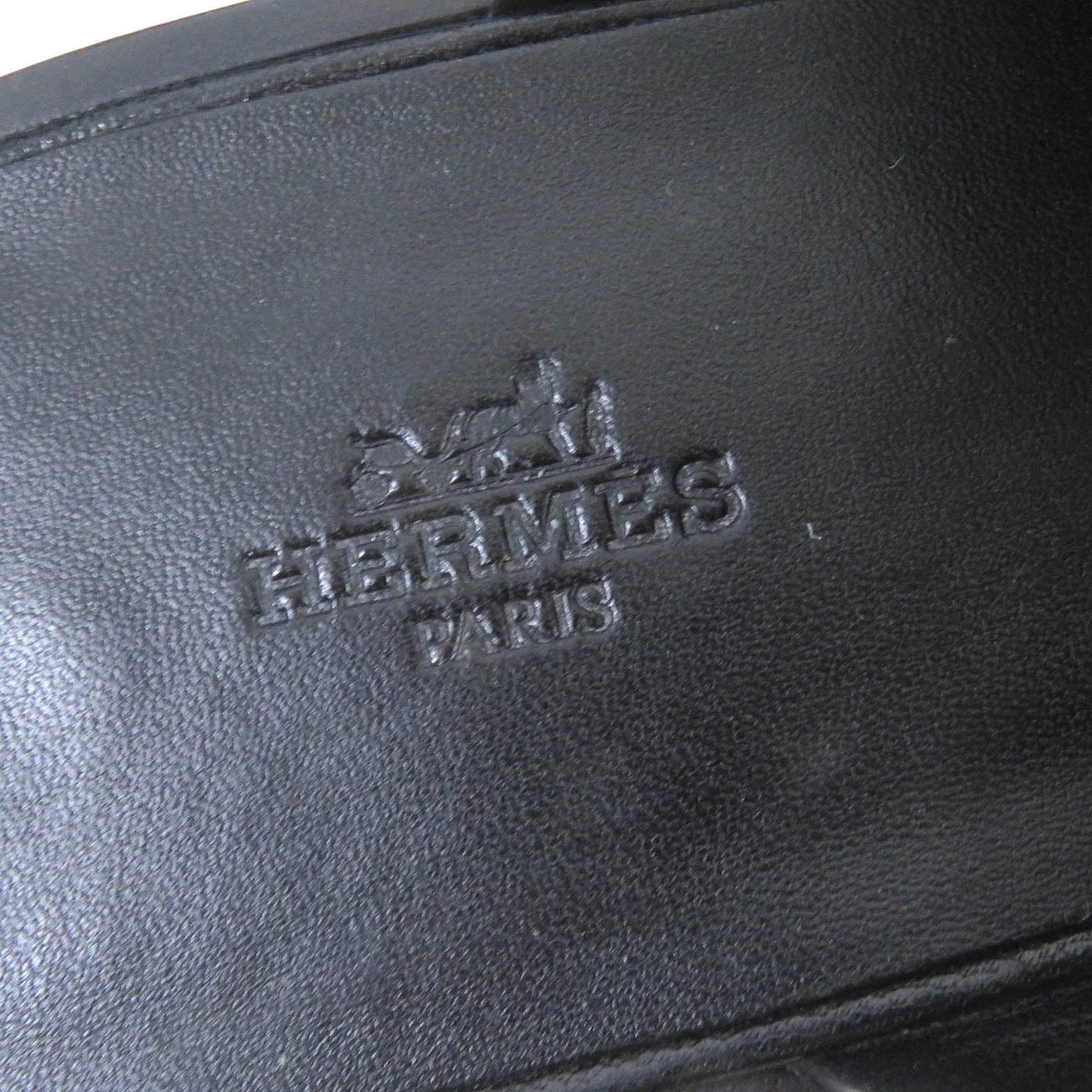 HERMES Sandals leather black 43