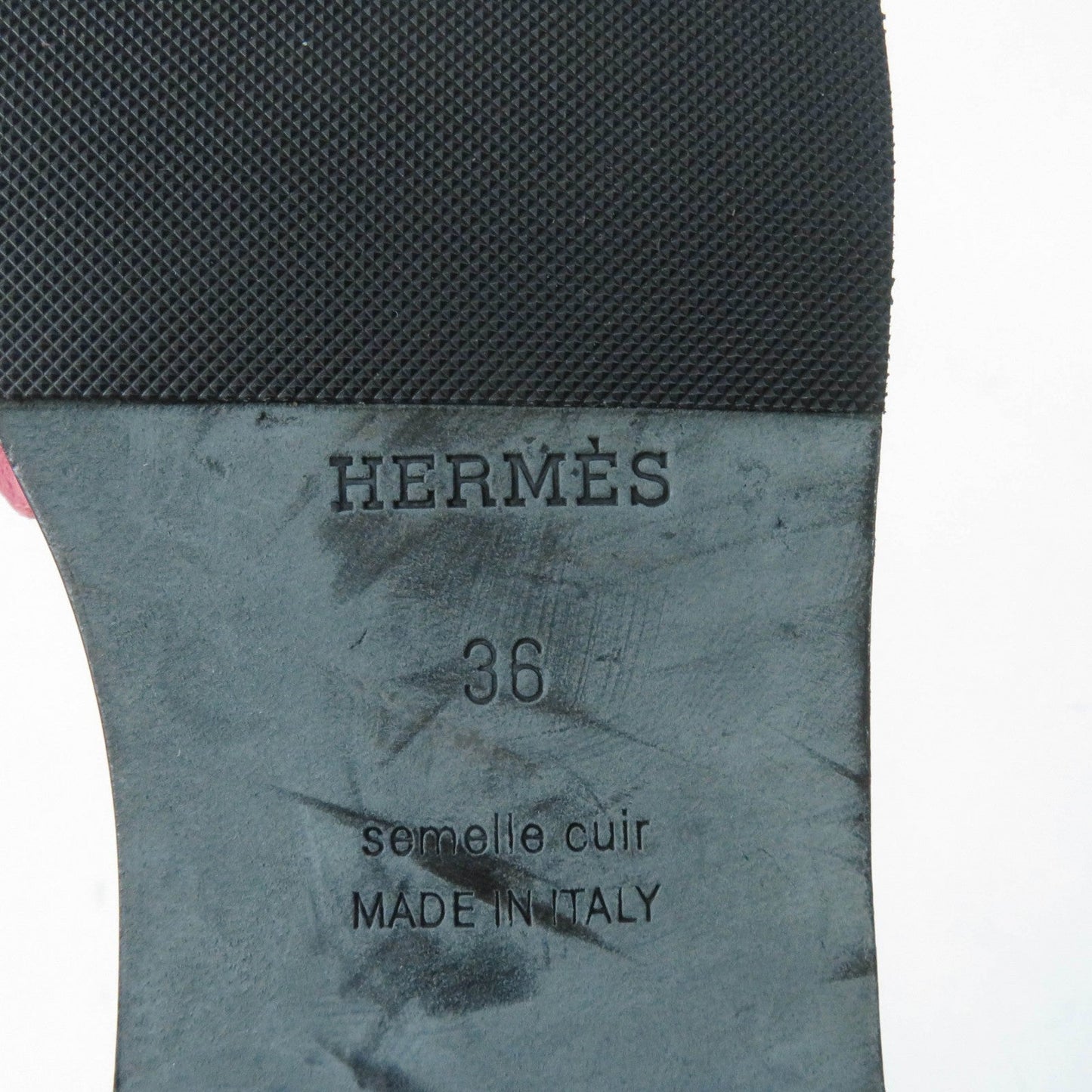 HERMES Sandals Suede leather pink Oran 36
