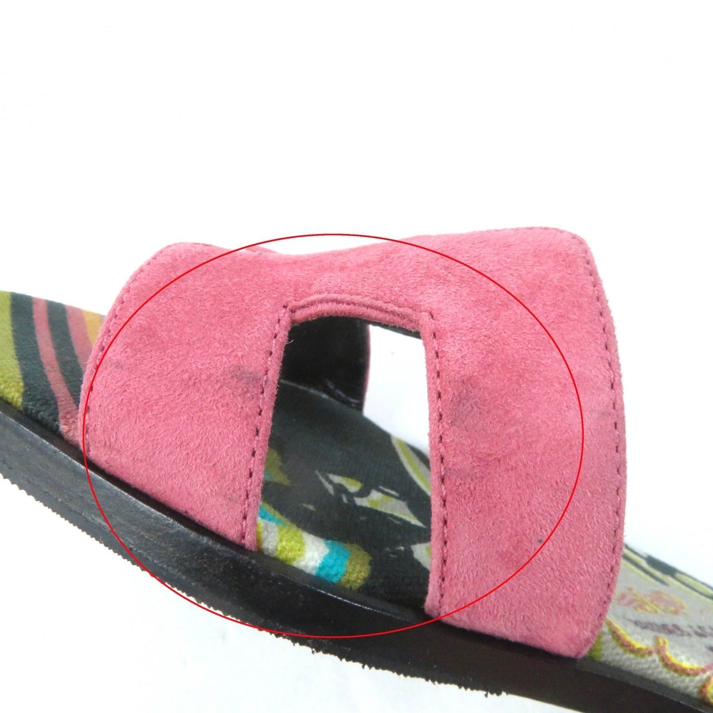 HERMES Sandals Suede leather pink Oran 36