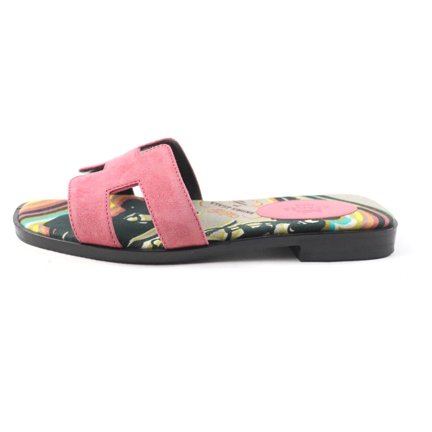 HERMES Sandals Suede leather pink Oran 36