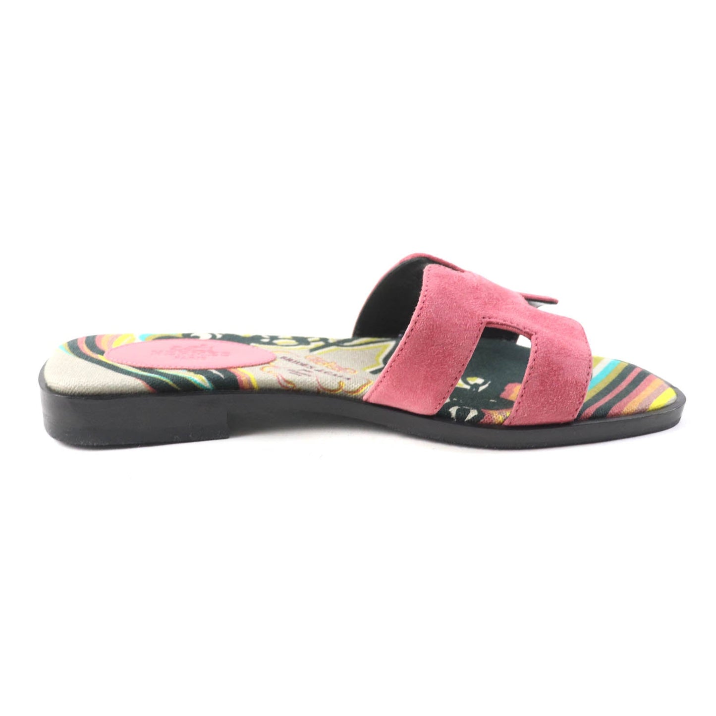 HERMES Sandals Suede leather pink Oran 36