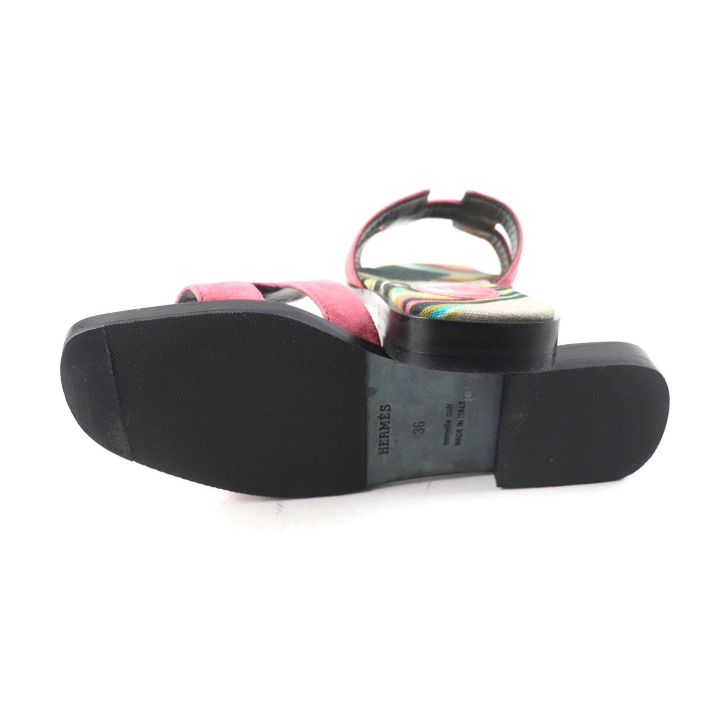 HERMES Sandals Suede leather pink Oran 36