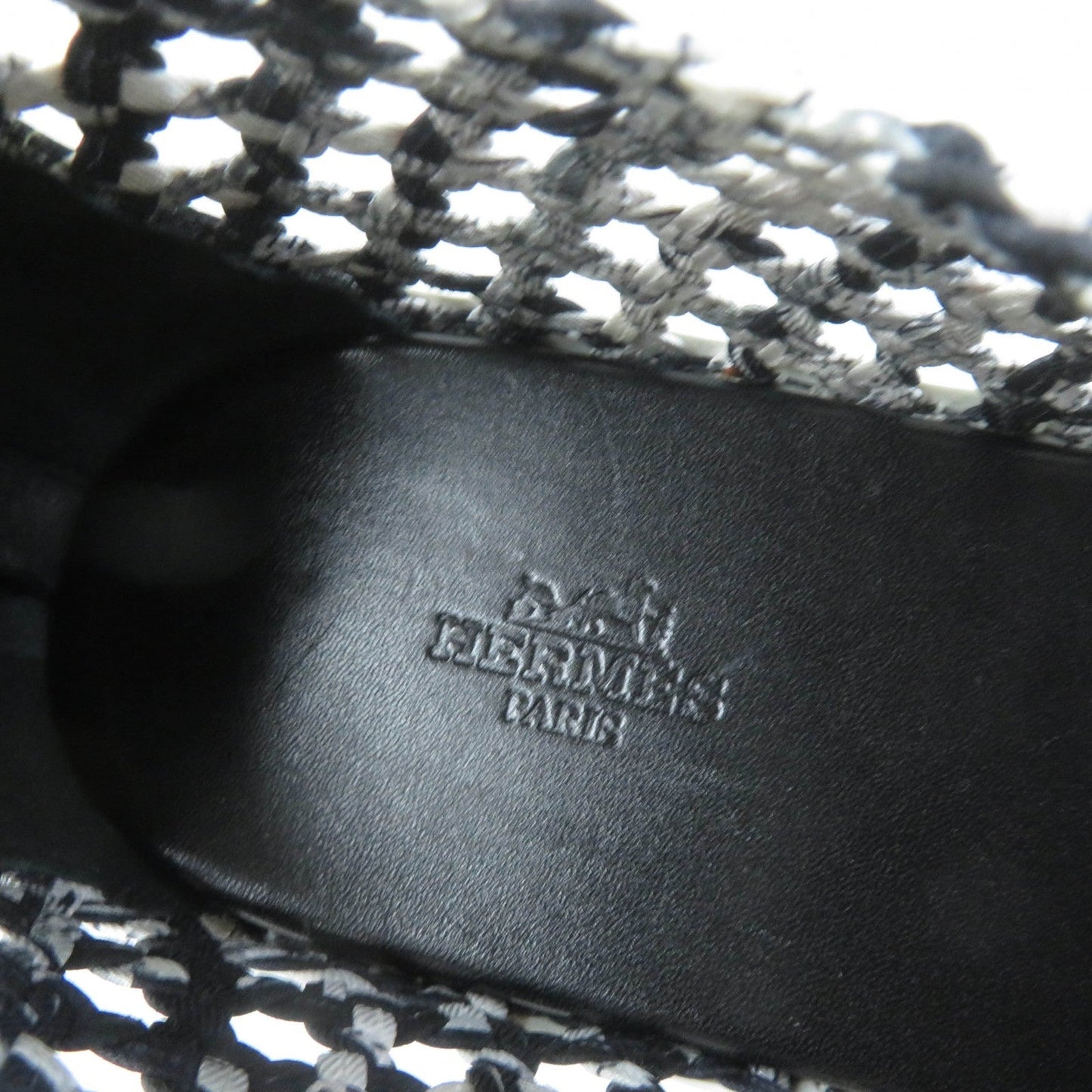 HERMES Slip-on Silk, Leather Black type Mesh sneakers Size unknown