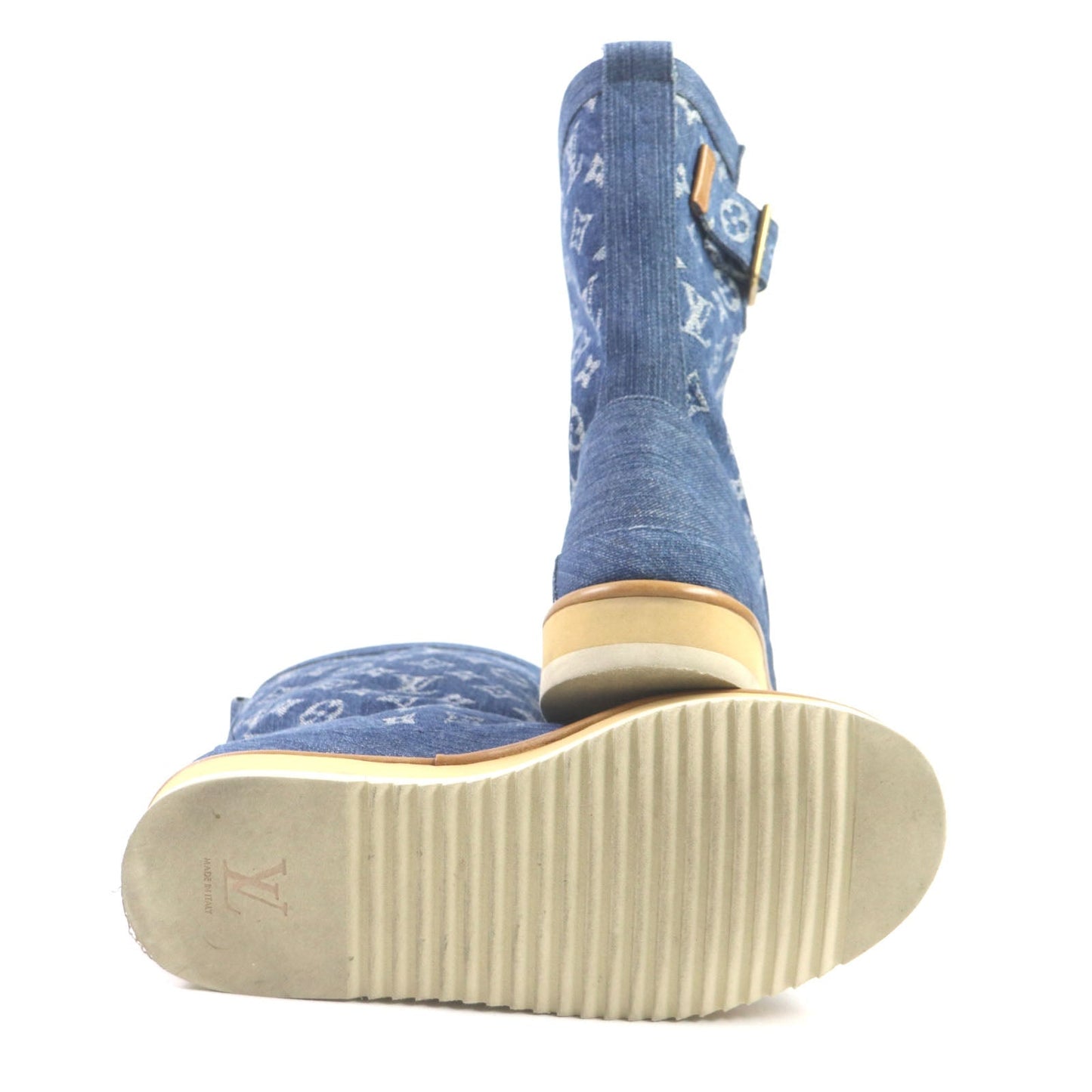 LOUIS VUITTON boots Monogram denim blue Cozy Line Monogram denim 7