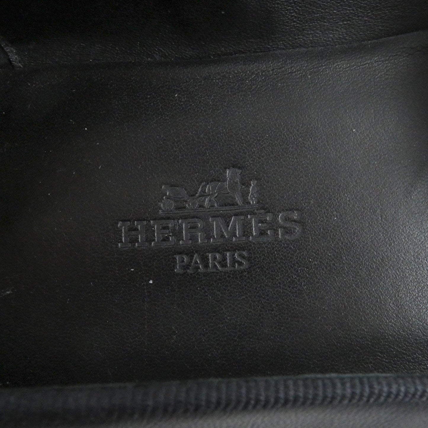 HERMES loafers leather Navy 41