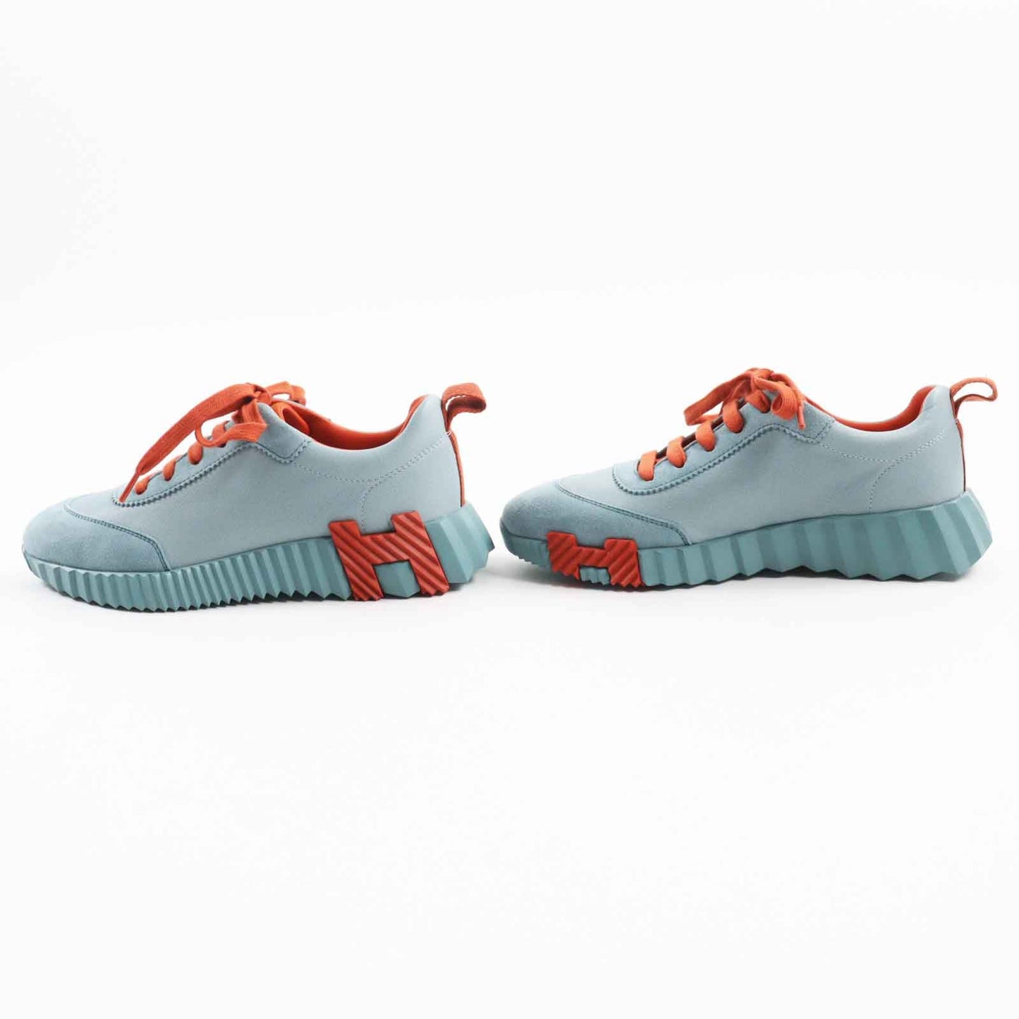 HERMES Low cut sneakers 221176 Shave Verde Orange bouncing 35