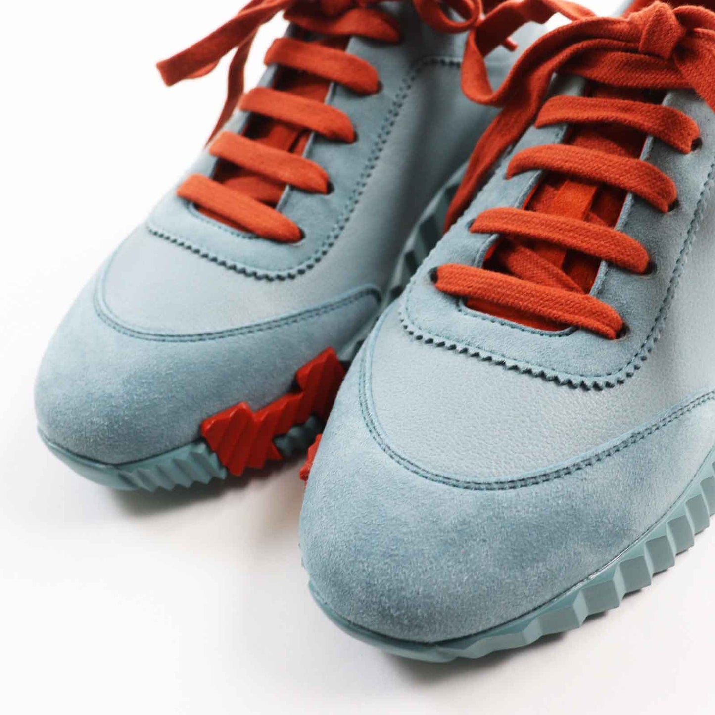 HERMES Low cut sneakers 221176 Shave Verde Orange bouncing 35