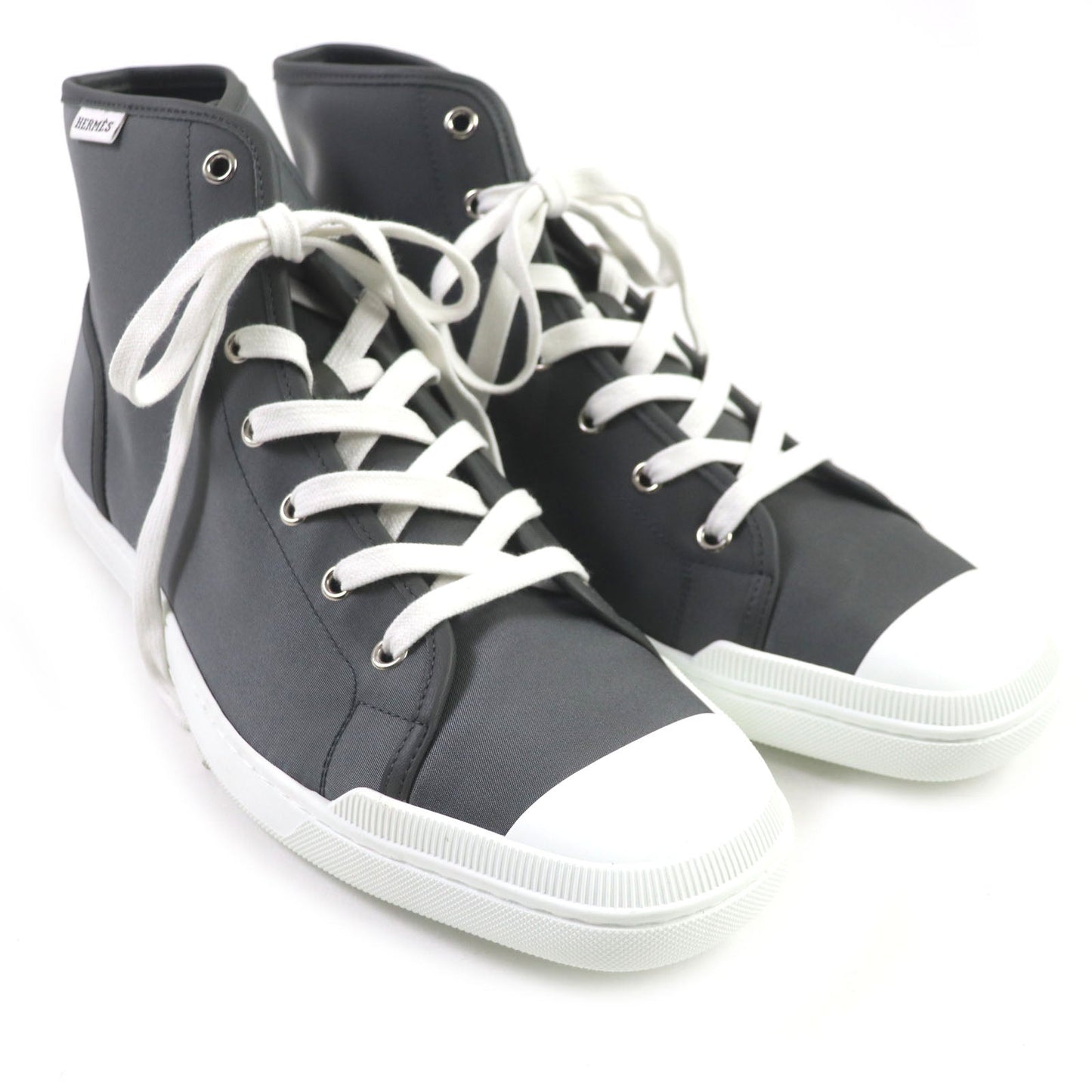 HERMES High cut sneakers 221929ZH Nylon Dark gray 43