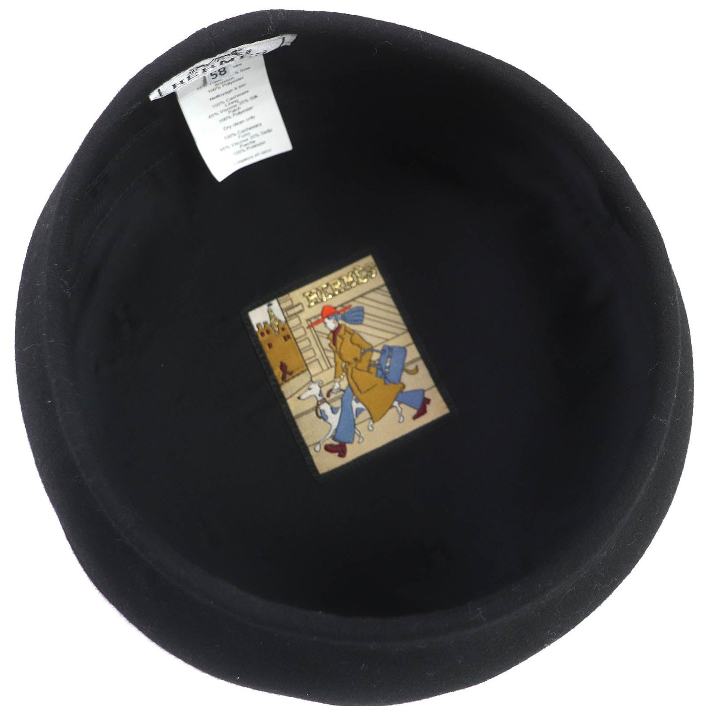 HERMES beret 222023N cashmere black Betec Saint Honore 58